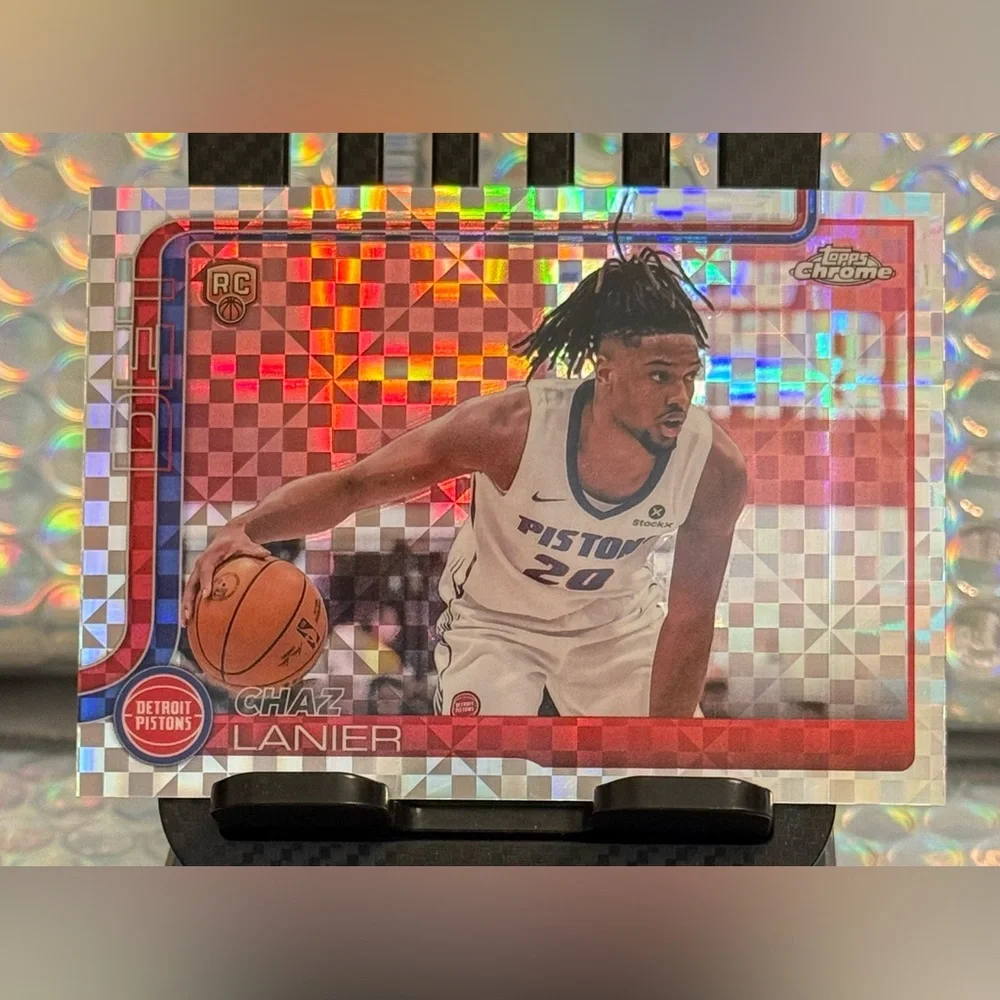 2025-26 Topps Chrome Chaz Lanier X-Fractor RC #288 Detroit Pistons - Picture 2 of 3